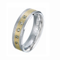 2-Tone Gold Plating 316L Stainless Steel Jewellery with Emery Finish